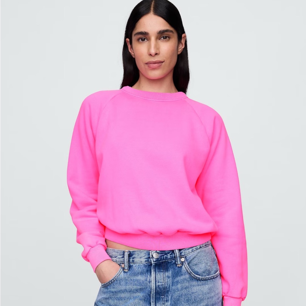 VintageSoft Raglan Sweatshirt - Standout Pink - gently worn